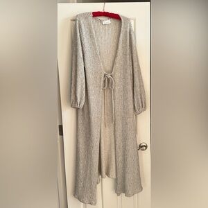 Anthropologie Silver Knit Cardigan
